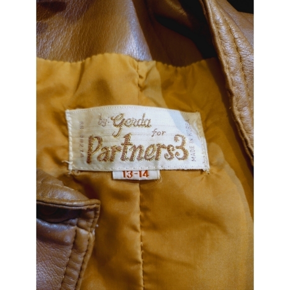 Vintage by Gerda for Partners 3 faux leather embroidered bomber jacket - Picture 7 of 16